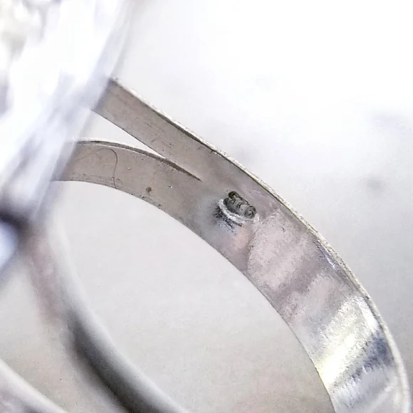 Silver Plated Blue Topaz Weave Cocktail Ring Size 9 - Picture 9 of 9